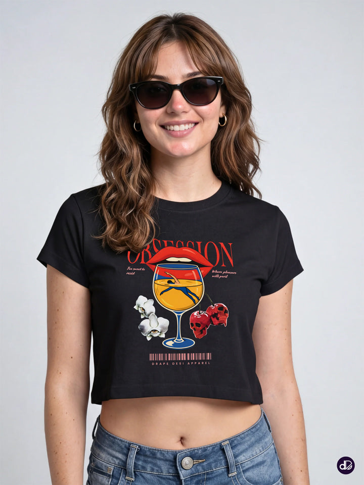 SURREAL SIP | Women's Premium Crop Top