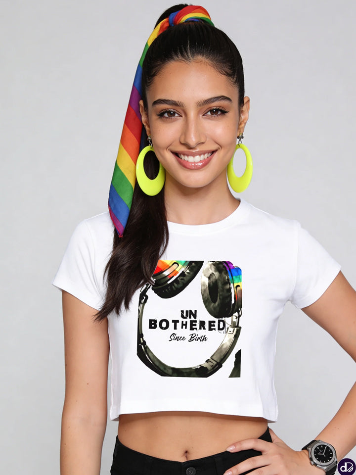 UNBOTHERED FREQUENCIES | Women's Premium Crop Top