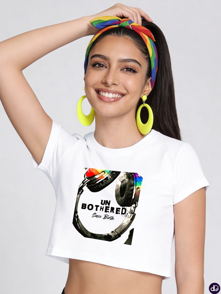 UNBOTHERED FREQUENCIES | Women's Premium Crop Top