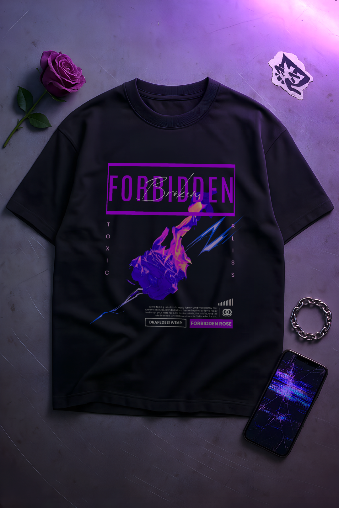 FORBIDDEN ROSE | Men's Premium Oversized T-shirt