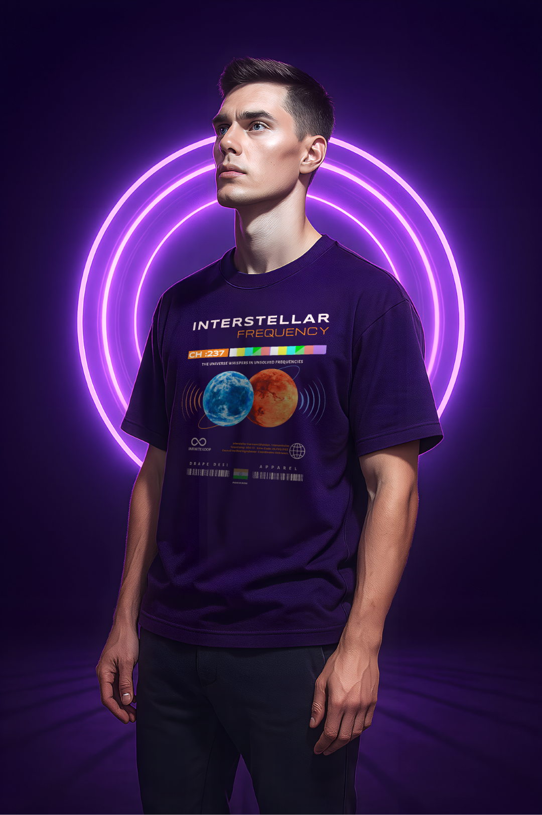 INTERSTELLAR FREQUENCY | Men's Premium Oversized T-shirt
