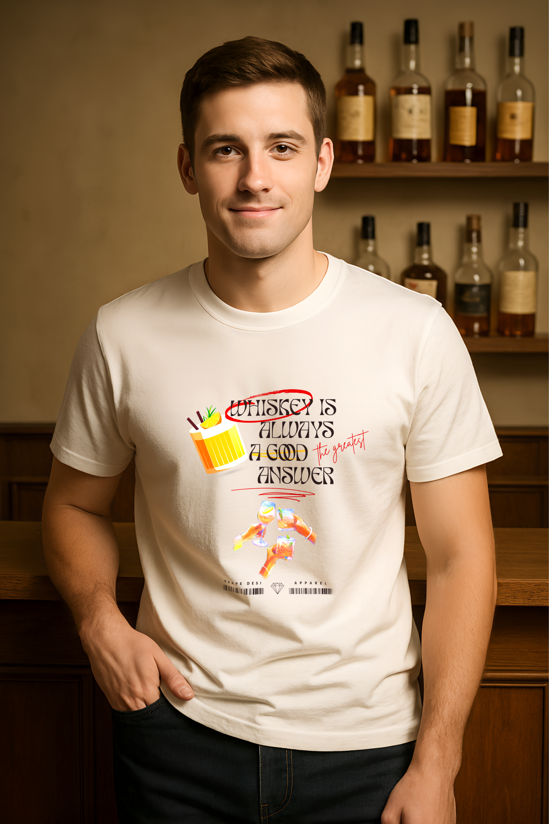 WHISKEY CODE | Men's Premium Classic Crew T-shirt