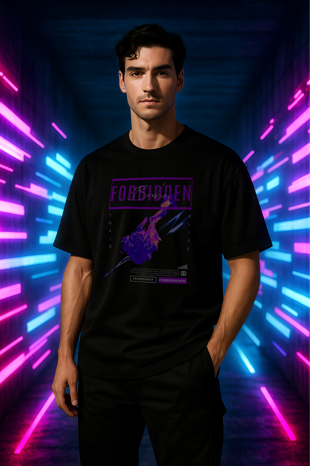 FORBIDDEN ROSE | Men's Premium Oversized T-shirt