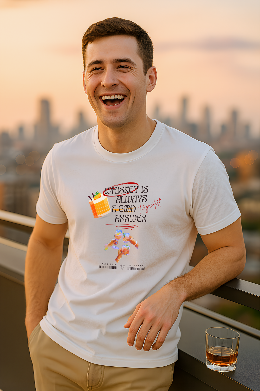 WHISKEY CODE | Men's Premium Classic Crew T-shirt